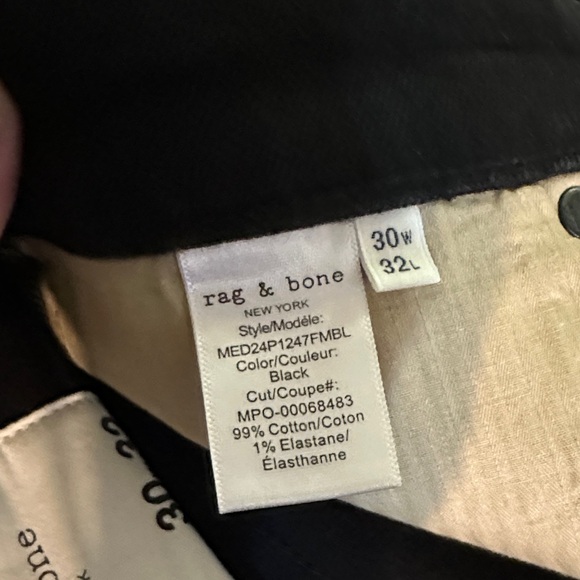 rag & bone Men's Dark Jeans. “Cropped” - Picture 4 of 6